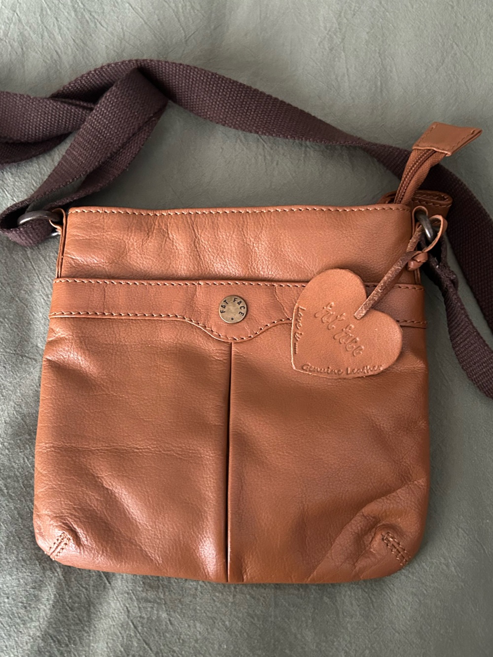 FatFace Caramel Leather Crossbody, New Condition